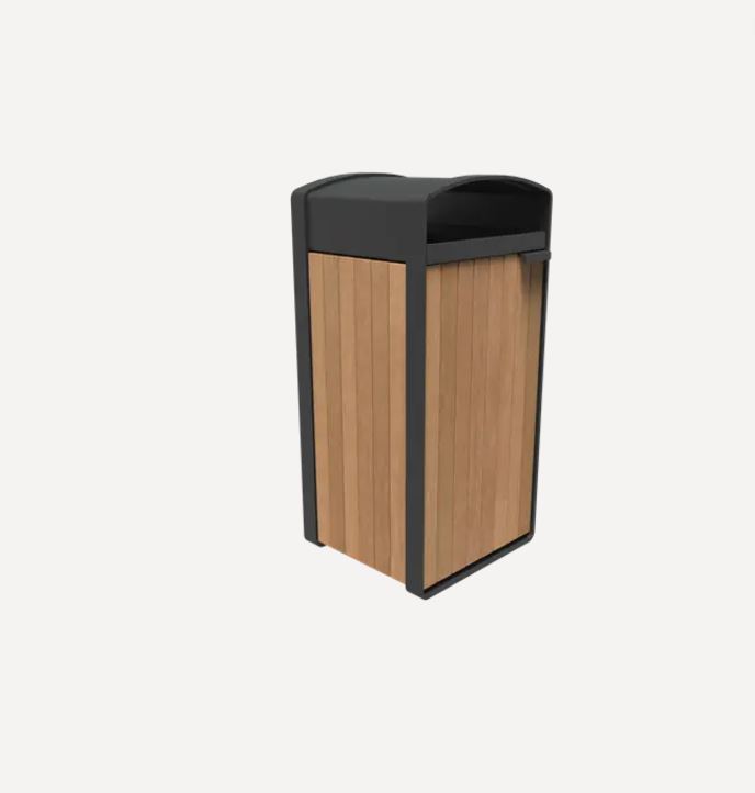 Mülleimer Storr Aluminium Garapa Holz
